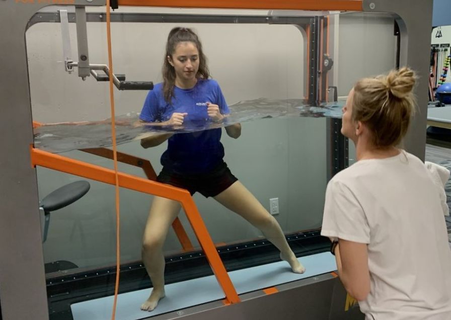 young girl in aquatic therapy